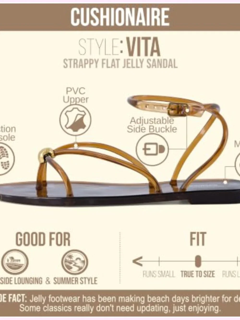 Women's Jelly Slide Sandals - Clear Strappy Sandals with Adjustable Buckle